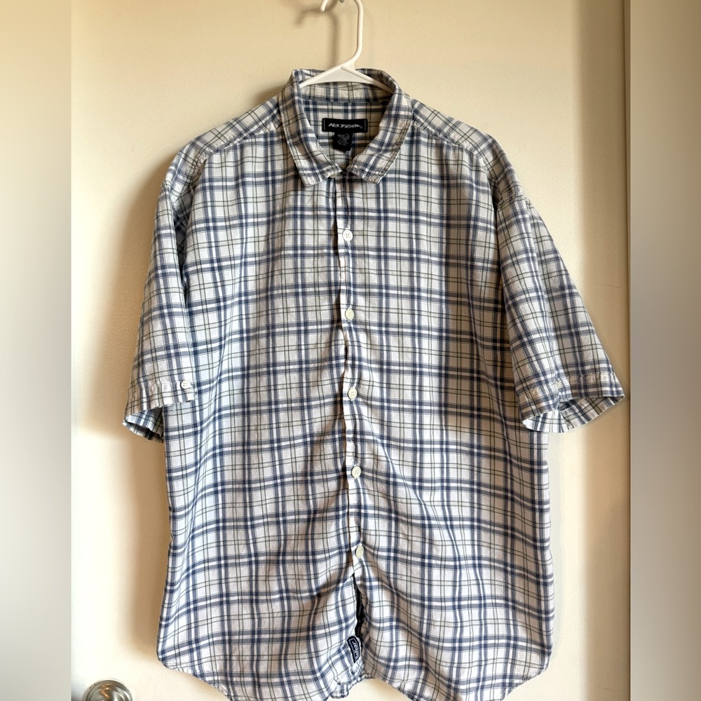 No Fear Y2K Blue Plaid Men's Shirt
